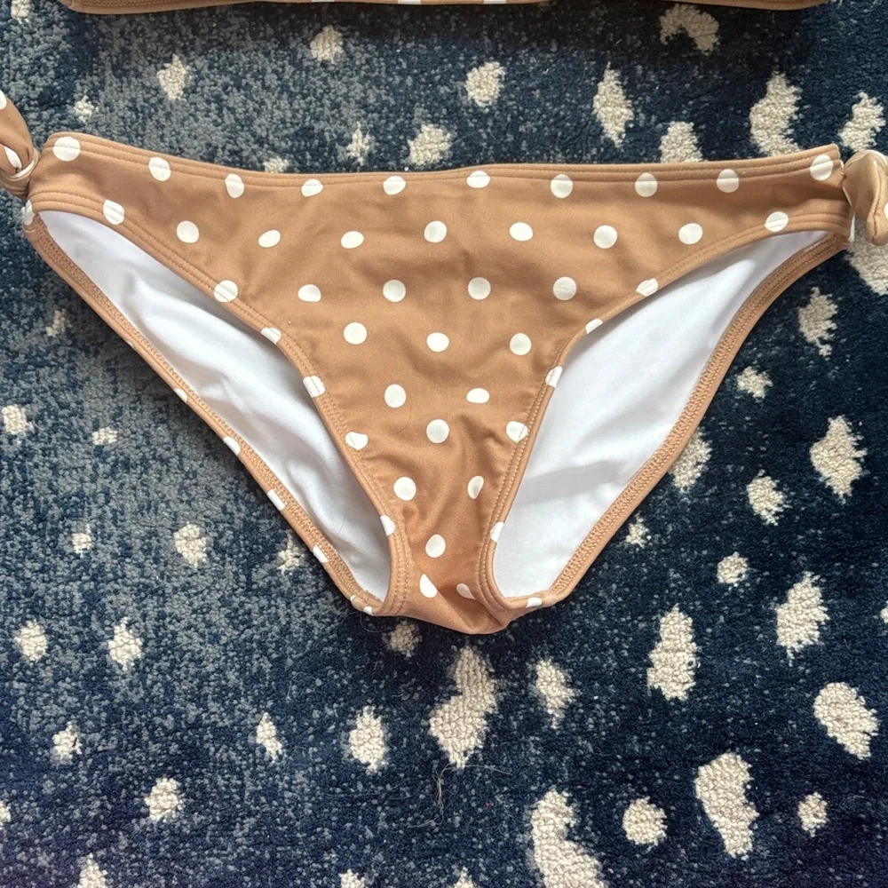 Minnow - brown and cream Polka Dot Bikini Set - Picture 2 of 5